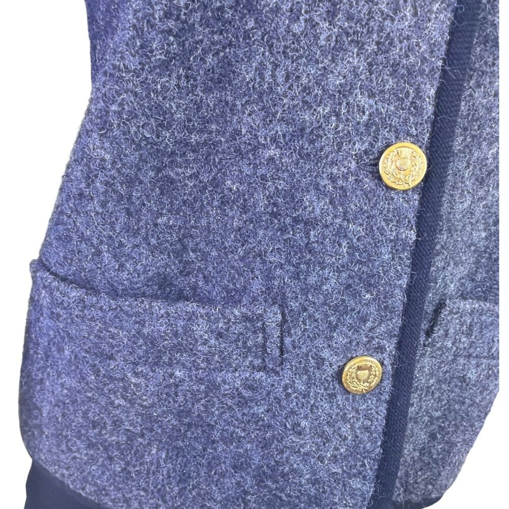 Saint Laurent Womens Gray Wool Button-Up Jacket Gold Accent Pockets Size 38 - Picture 7 of 11